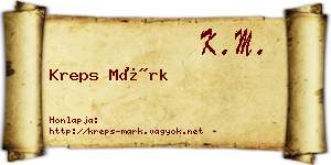 Kreps Márk névjegykártya